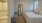 bedroom with floor mirror